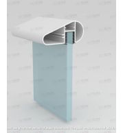 Handrail HR-09 Aluminum Glass Railing Handrail Profile for Balcony and Staircase, Wide Modern Design, Durable Finish, Easy Installation for Indoor and Outdoor Projects 